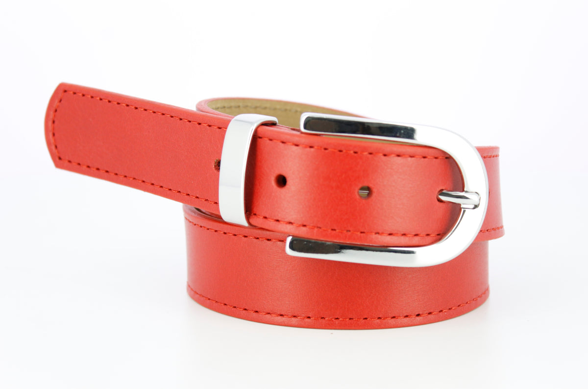 Womens Red Leather Belt Genuine Italian leather hotsell Mens belts