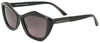 Black frames with a diamond shape and bronze colored lens