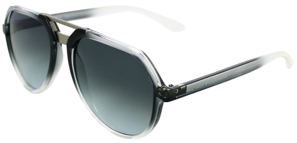 grey fade to clear angled aviator frames with ash grey lenses