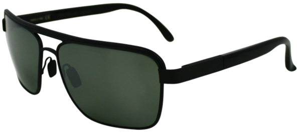 Black colored metal frame with squared aviator style lenses. Mirrored lenses