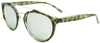 green tortoise shell round frame sunglasses with white mirror lenses