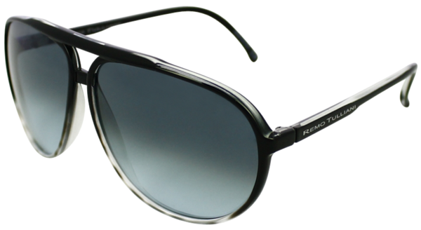Black tortoise shell aviator sunglasses with ash grey lenses