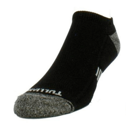 Men's low-rise performance socks in black with cushioned, breathable design for ultimate comfort and support.
