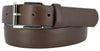 Genuine Italian leather belt with perforation pattern and nickel buckle, stylish accessory for any wardrobe.