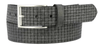 STEELE Italian leather woven checker belt with antique nickel buckle, showcasing classic and modern style.