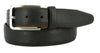 Black Italian Leather washed and antiqued to expose all the shades of color in the belt and looks as though it has cracks. Has a matching loop and a buckle brushed with nickel.