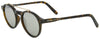 Brown and black tortoise shell frames with a round shape and metal bar above the nose. Black mirror lenses