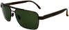 Black metal frame with squared aviator style lenses. Tortoise shell over ears. Mirrored lenses