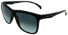 Black rectangular lenses with blue grey lenses