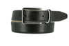 MILANO Italian Calfskin Leather Belt with brushed gunmetal buckle and nickel body stitching.