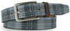 SEDONA Plaid Leather Belt featuring genuine Italian leather and a brushed nickel buckle, perfect for adding sophistication to outfits.
