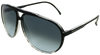Black tortoise shell aviator sunglasses with ash grey lenses