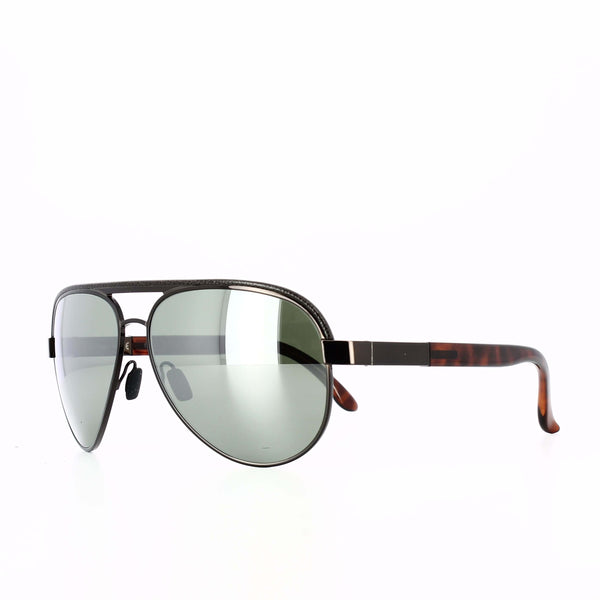 Stylish aviator sunglasses with sturdy monel frames and grilamid arms, featuring shatter-resistant lenses.