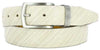 Stylish SYLVIO Italian calfskin leather belt with brushed gunmetal buckle and diagonal design, 35mm width