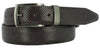 Stylish SYLVIO Italian calfskin leather belt with diagonal design, brushed gunmetal buckle, and feather edge.